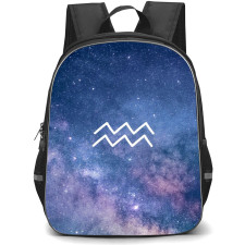 Zodiac Sign Aquarius Backpack StudentPack - Aquarius Sign On Galaxy Background