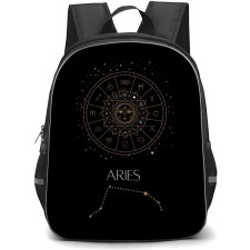 Zodiac Sign Aries Backpack StudentPack - Aries Sign On Black Background
