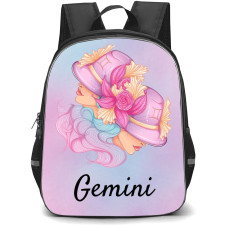 Zodiac Sign Gemini Backpack StudentPack - Gemini Sign On Purple Watercolor Background