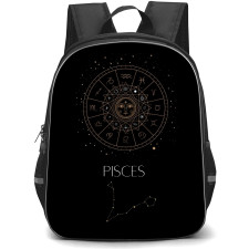 Zodiac Sign Pisces Backpack StudentPack - Pisces Sign On Black Background