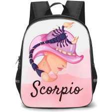 Zodiac Sign Scorpio Backpack StudentPack - Scorpio Sign On Pink Watercolor Background