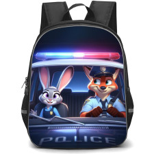 Zootopia Backpack Student Pack - Judy And Nick Riding Police Car