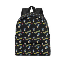 Pokemon School Backpack Multicolor Schoolbag Rucksack - Psyduck Golduck Evolution Cartoon Art Series