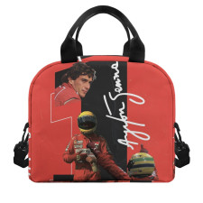 F1 Formula One Ayrton Senna Lunch Box - Ayrton Senna Poster Red Background
