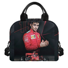 F1 Formula One Charles Leclerc Lunch Box - Charles Leclerc 16 Portrait On Black Background