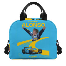 F1 Formula One Fernando Alonso Lunch Box - Fernando Alonso F1 Champion 2005-06 Vector Illustration