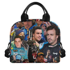 F1 Formula One Fernando Alonso Lunch Box - Fernando Alonso Portrait Collage