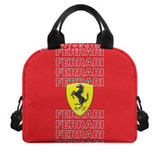 F1 Formula One Ferrari Lunch Box - Ferrari Logo On Word Art Red Background