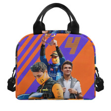F1 Formula One Lando Norris Lunch Box - Lando Norris 4 Holding Trophy Poster Art