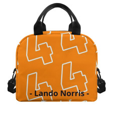 F1 Formula One Lando Norris Lunch Box - Lando Norris 4 Pattern Art On Orange Background