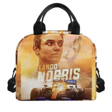 F1 Formula One Lando Norris Lunch Box - Lando Norris Orange Helmet On LN4 Pattern Art