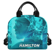 F1 Formula One Lewis Hamilton Lunch Box - Lewis Hamilton Born to Run Cyan Background