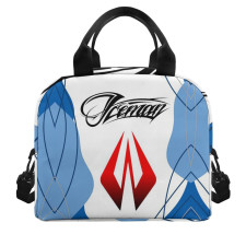 F1 Formula One Kimi Raikkonen Lunch Box - Kimi Raikkonen Logo On White Blue Graphic Art