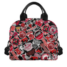 NBA Chicago Bulls Insulated Lunch Bag Box - Chicago Bulls Mania Sticker Collage Logos