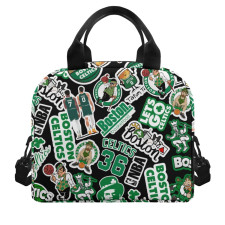 NBA Celtics Boston Warriors Insulated Lunch Bag Box - Celtics Mania Sticker Collage Green Logos