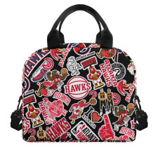 NBA Atlanta Hawks Warriors Insulated Lunch Bag Box - Hawks Mania Sticker Collage Logos