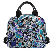 NBA Charlotte Hornets Insulated Lunch Bag Box - Hornets Mania Sticker Collage Logos