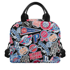 NBA Detroit Pistons Insulated Lunch Bag Box - Detroit Pistons Mania College Logo