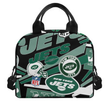 NFL New York Jets Insulated Lunch Bag Box - New York Jets Mania Collage Logo