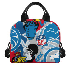 NFL Detroit Lions Insulated Lunch Bag Box - Detroit Lions Mania Collage Logo