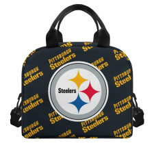 NFL Pittsburgh Steelers Insulated Lunch Bag Box - Pittsburgh Steelers Medley Monogram Wordmark