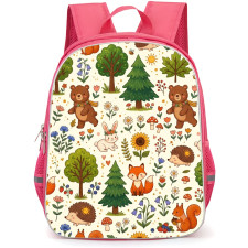 Animals In The Forest Pattern Backpack School Bag - Studentpack Pink