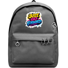 Just Go Forward Text Quote Backpack School Bag - Superpack Pro Black