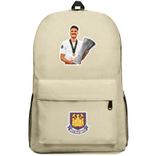 Declan Rice Backpack School Bag SuperPack - Declan Rice Westham United Holding Trophy Minimalist Art