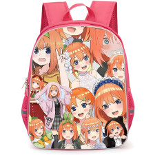 The Quintessential Quintuplets Yotsuba Nakano Backpack School Bag StudentPack - Yotsuba Nakano Shows Green Ribbon with Multiple Poses Collage