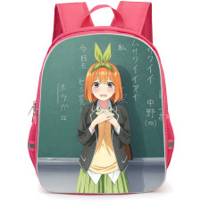 The Quintessential Quintuplets Yotsuba Nakano Backpack School Bag StudentPack - Yotsuba Nakano Standing in Classroom in Front of a Chalkboard Poster
