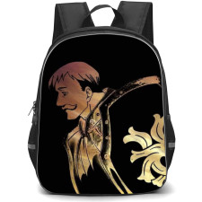 The Seven Deadly Sins Escanor Backpack Student Pack - Escanor Side Portrait On Black Background