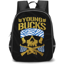 AEW Young Buck Backpack StudentPack - Young Buck Logo On Black Background