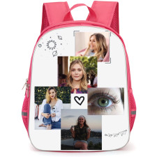 Elizabeth Olsen Backpack School Bag StudentPack - Elizabeth Olsen Heart Smile Portrait Collage In White Background