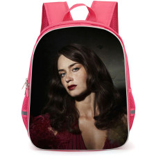 Emily Blunt Backpack School Bag StudentPack - Emily Blunt Fierce Portrait Grunge Background