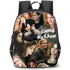 Emma Watson Backpack School Bag StudentPack - Emma Watson Smiling Portrait Old Collage