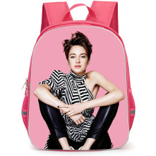 Shailene Woodley Backpack School Bag StudentPack - Shailene Woodley Fierce Sitting Portrait Pink Background