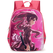 Akame Ga Kill Mine Backpack School Bag StudentPack - Mine Fierce Side Portrait On Pink Background
