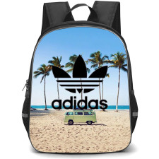 Adidas Backpack School Bag StudentPack - Adidas Logo On Summer Beach Background