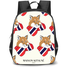 Maison Kitsune Backpack StudentPack - Maison Kitsune Logo Pattern Art