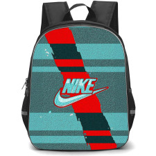 Nike Backpack School Bag StudentPack - Nike Fan Made Logo With Red And Teal Striped Background