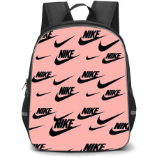 Nike Backpack School Bag StudentPack - Nike Logo Pattern Art On Pink Background