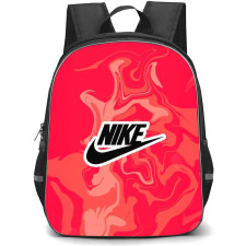 Nike Backpack School Bag StudentPack - Nike Logo Sticker On Red Fluid Marbled Background