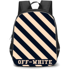 Off-White Backpack Student Pack - Series Poster In Beige And Blue Stripe