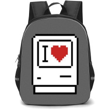 Apple Mac Backpack School Bag StudentPack - I Love Macintosh On Grey Background
