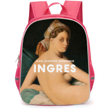 Louvre Backpack School Bag StudentPack - Louvre Ingres Grande Odalisque Classical Painting Museum Art