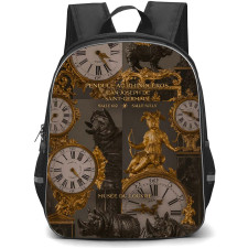 Louvre Backpack School Bag StudentPack - Louvre Jean-Joseph De Saint-Germain Rhinoceros Clock Museum Art