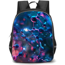 Art Pattern Backpack StudentPack - Biology Molecule Strands Blue Red