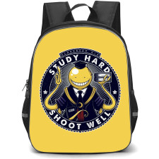Assassination Classroom Koro-Sensei Backpack StudentPack - Koro-Sensei Study Hard Shoot Well Round Sticker