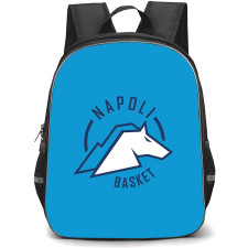 Napoli Basket Backpack School Bag StudentPack - Napoli Basket Logo On Sky Blue Background