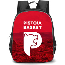 Pistoia Basket 2000 Backpack School Bag StudentPack - Pistoia Basket 2000 White Logo On Reddish Pistoia City Background